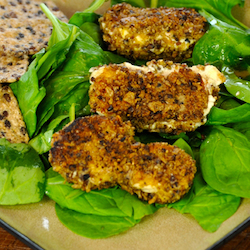 Spinach Salad with Baked Goat Cheese