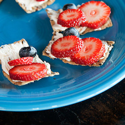 Frosting, Blueberries & Strawberries