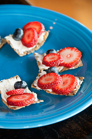 Frosting, Blueberries & Strawberries